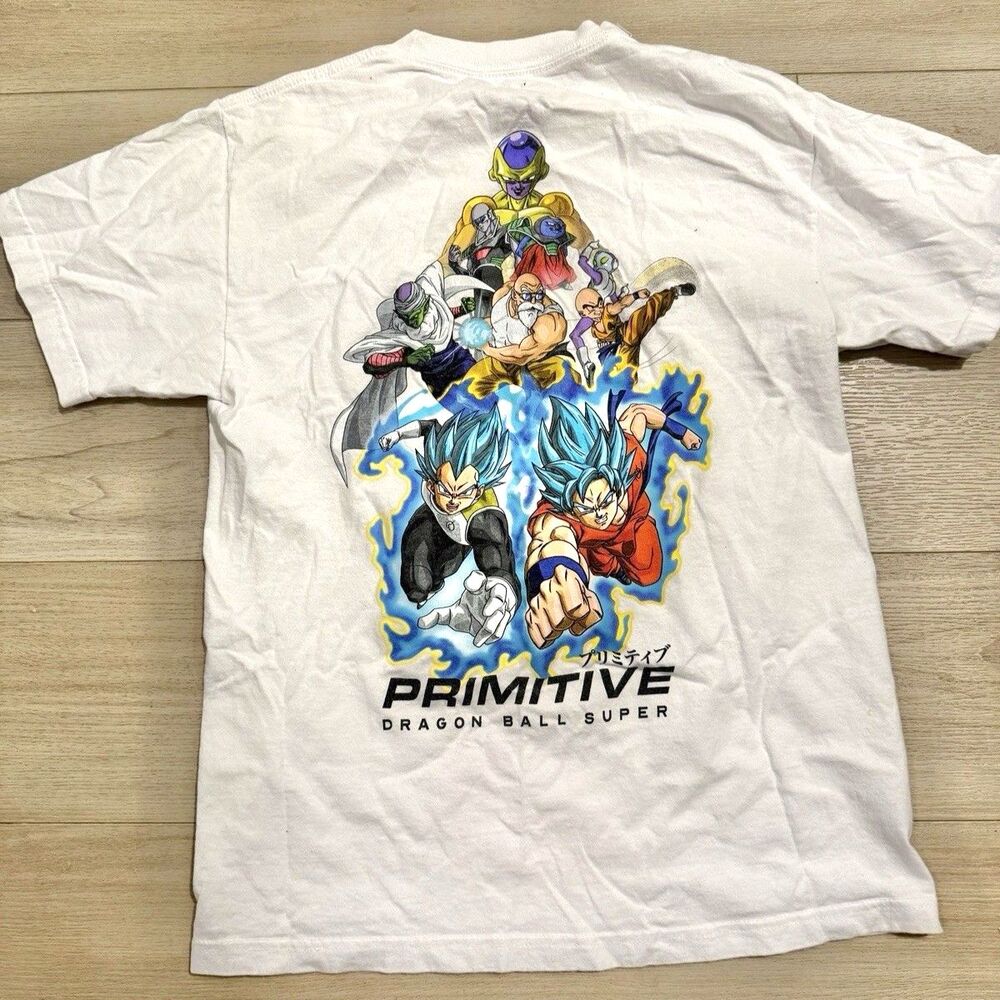 Primitive x Dragon Ball Z Resurrection Tee White Mens Size M Medium 100% Cotton